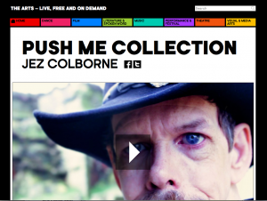 a screen shot of the Space page showing Jez Colborne - it says push me collection.