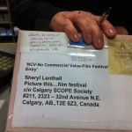 a box, sealed up and addressed to The Picture This Film Festival in Canada